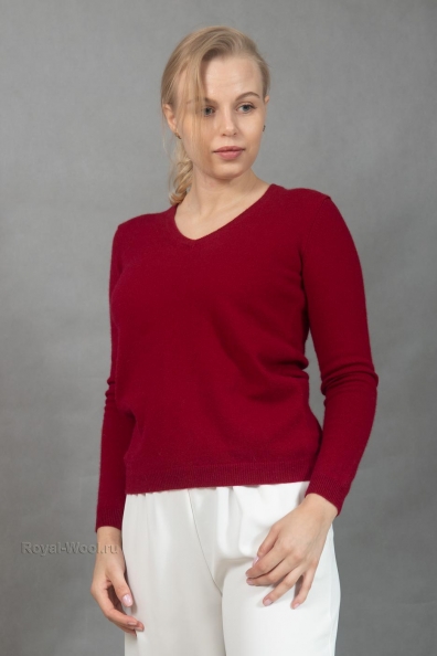 Женский пуловер цвет бордовый 701-1-М