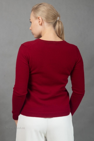 Женский пуловер цвет бордовый 701-1-М