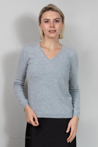 Небесно-голубой пуловер из кашемира 701-1-2М