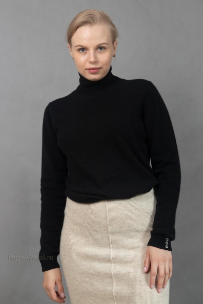 Черный женский свитер из кашемира 705-M-1