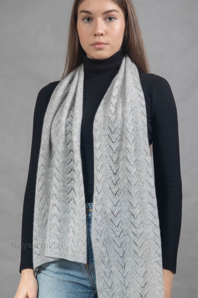 Легкий серый палантин 154-3-12
