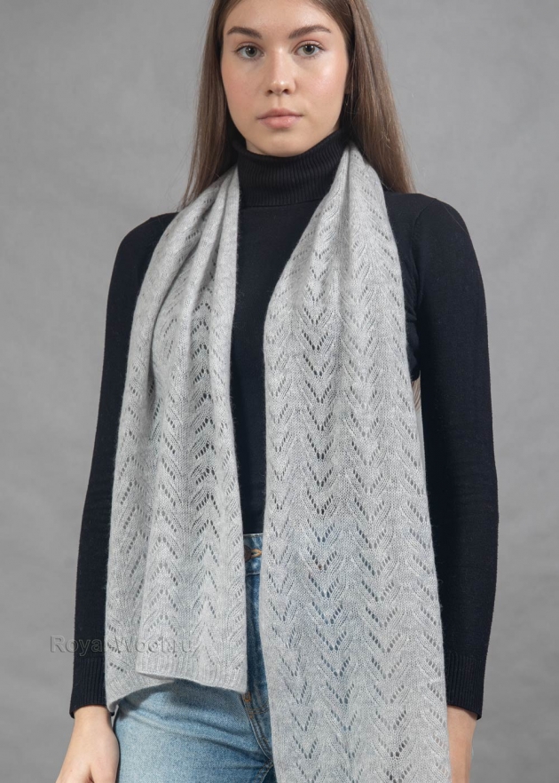 Серый кашемировый шарф-палантин