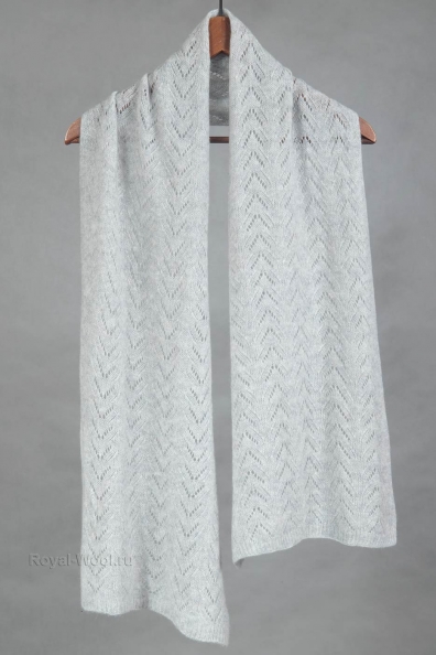 Легкий серый палантин 154-3-12