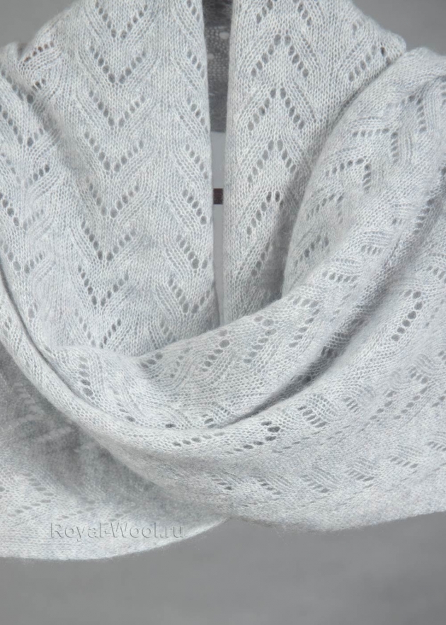 Серый кашемировый шарф-палантин