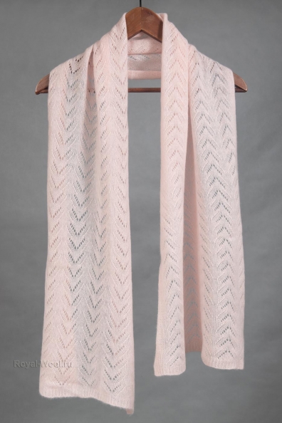 Шарф-палантин ажурный розовый 154-3-10