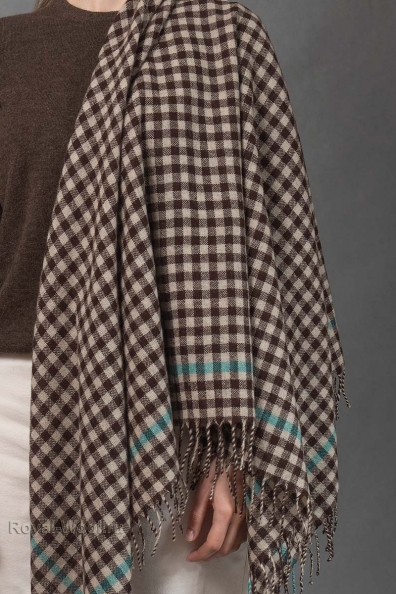 Женский шерстяной платок квадратный с кисточками 1131-2-9