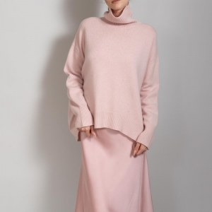 Кашемировый розовый свитер фото7