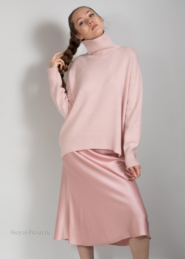 Кашемировый розовый свитер фото6