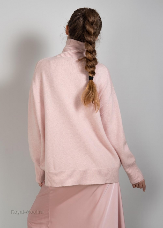 Кашемировый розовый свитер фото5