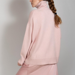 Кашемировый розовый свитер фото4