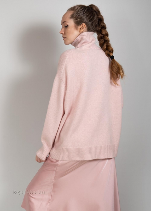 Кашемировый розовый свитер фото4