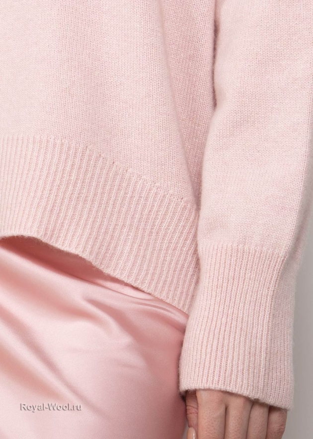 Кашемировый розовый свитер фото3