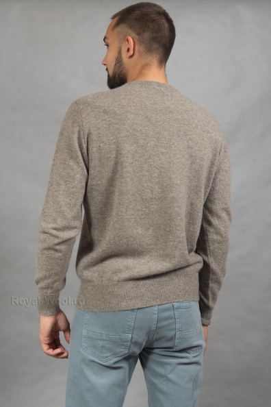 Серый шерстяной мужской джемпер 1911-21-MG