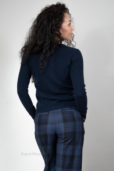 Синий женский джемпер на пуговицах 703-2E-1