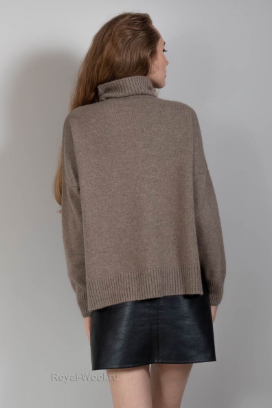 Темно-бежевый свитер freesize 705-4M-1