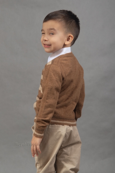 Детский джемпер в полоску из верблюжьей шерсти 092