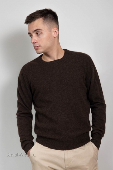 Коричневый мужской джемпер пух яка 1911-21-MBr