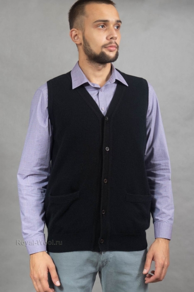 Мужской кашемировый жилет на пуговицах 714-M