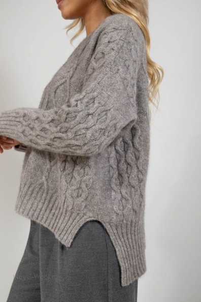 Вязаный женский пуловер с рисунком 1921-2-М