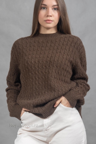 Женский джемпер с рисунком «косичка» 401-b