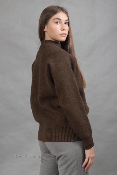 Женский коричневый джемпер на молнии 402-NFW