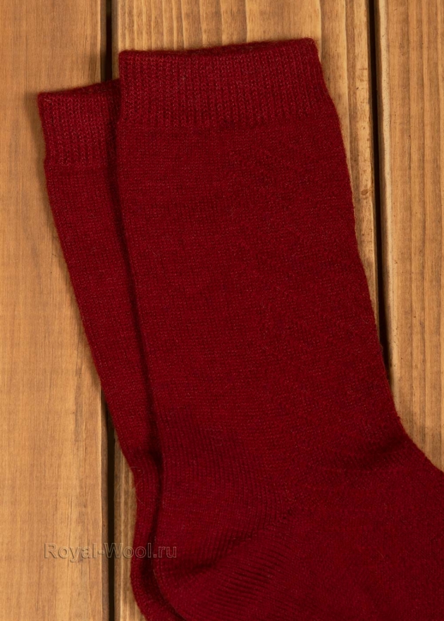 Носки бордовые шерстяные