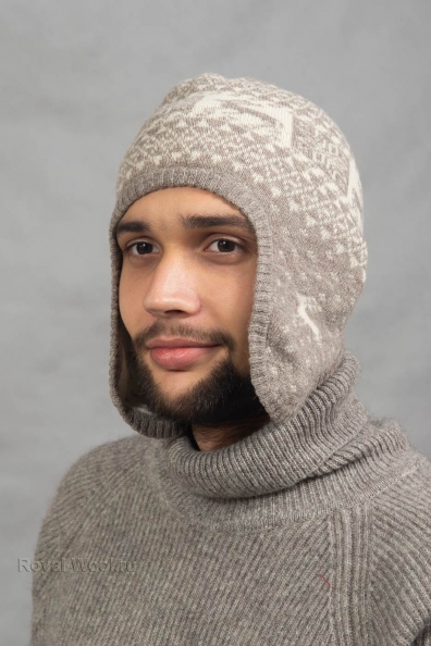 Мужская шапка ушанка монгольский як 195-SF-10M