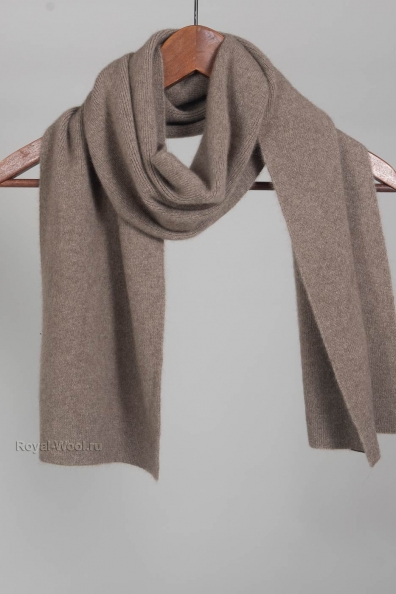 Мужской кашемировый бежевый вязаный шарф 24х155 760-BB-2M
