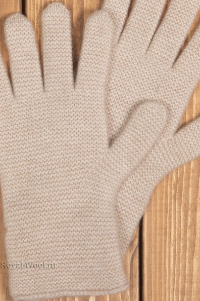 Кашемировые светло-бежевые женские перчатки 106-8-3UL