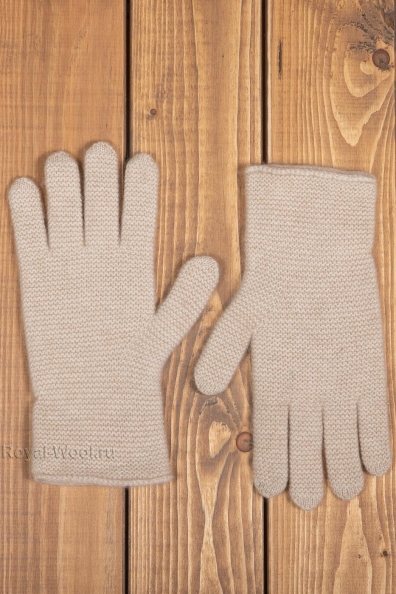 Кашемировые светло-бежевые женские перчатки 106-8-3UL