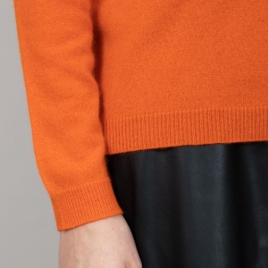 Оранжевый пуловер кашемир фото8