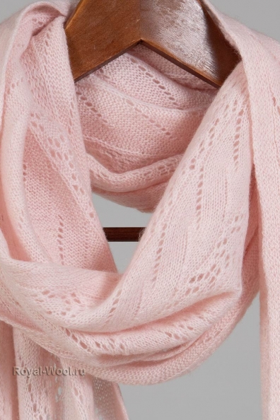 Палантин вязаный кремовый 154-3М-1