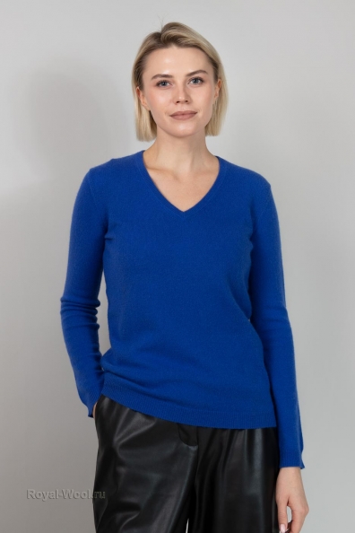 Ярко-синий женский пуловер 701-E-15