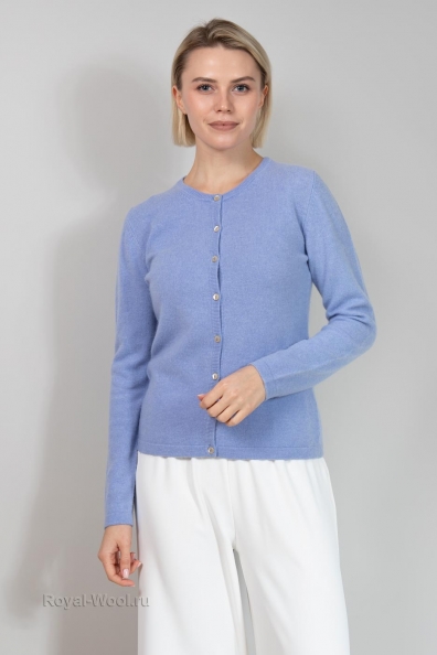 Светло-сиреневый джемпер на пуговицах 703-2E-3