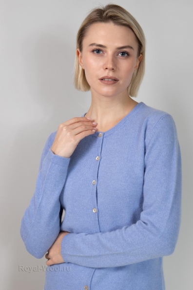 Светло-сиреневый джемпер на пуговицах 703-2E-3