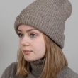 Серая двойная шерстяная шапка фото2