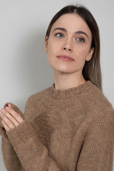Джемпер крупной вязки из верблюжьей шерсти 385-1W