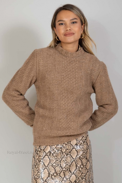 Джемпер верблюжья шерсть крупная вязка 385-2W