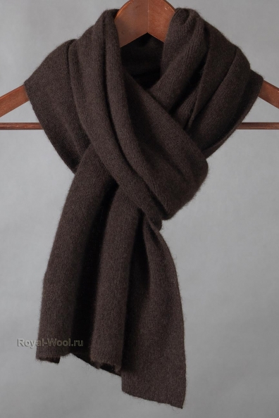 Коричневый зимний шарф шерсть яка 196-1-SL