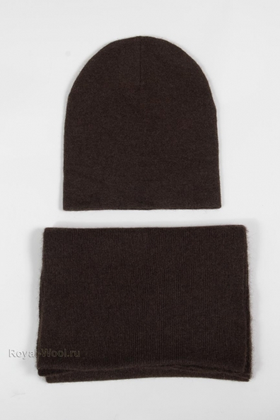 Комплект коричневый шарф и шапка 795-1-SL