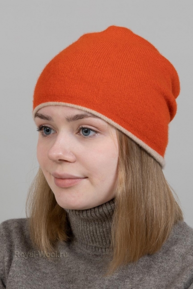 Комплект оранжевые шапка и шарф 790-4-20