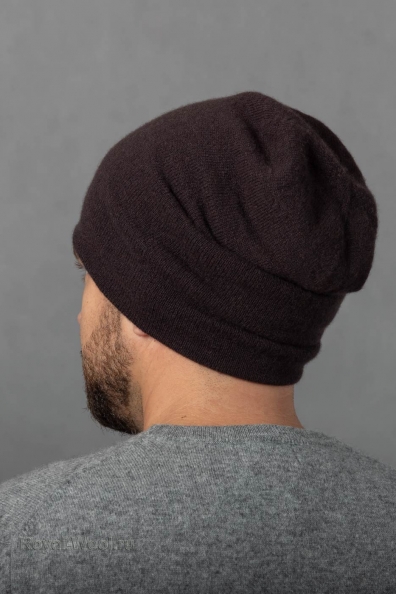 Коричневая тонкая мужская шапка 750-4-70M