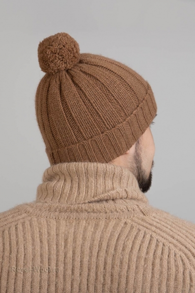 Мужская вязаная шапка с помпоном 193-SL-10M