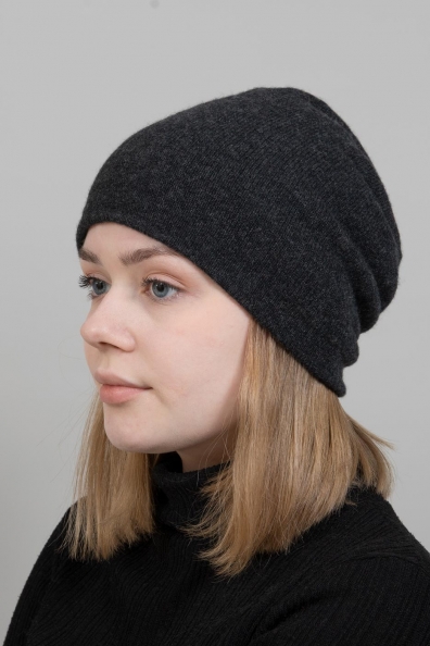 Серый трикотажный комплект шапка и шарф 790-4-23