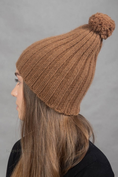 Шерстяной комплект шарф и шапка с помпоном 793-SL-2