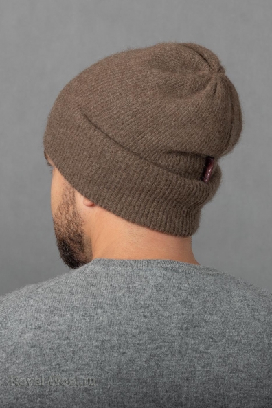 Вязаная мужская шапка пух яка 195-2-ULM