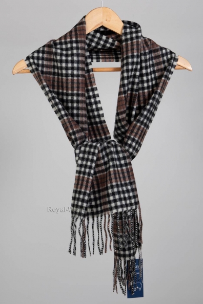 Кашемировый шарф мелкая клетка 760-43-M