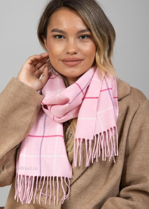 Розовый шарф из кашемира фото4