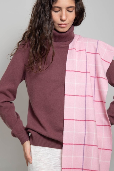 Кашемировый шарф женский розовый 760-44