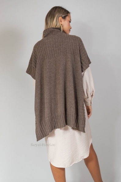 Женский вязаный жилет-накидка 411-NF-1